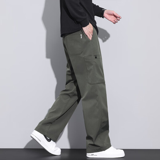 American Model Brand Work Hosen Männer losen gerade Herbst- und Winter-Fallschirmjägerhosen 2025 Frühlings- und Herbst-neue Sport- und Freizeithosen 9856-Military Green L Händler 110 ~ 130jin [Jin gleich 0,5 kg]