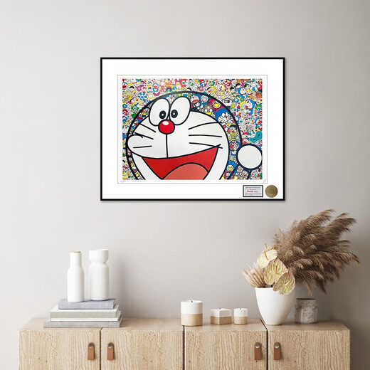 SUNWAYART Death NYC autographed limited edition Doraemon children's room decoration painting sunflower hanging painting 32*45cm Sunflower & Doraemon (including framing) 44.5 57.5cm