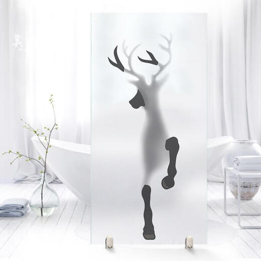 鹿色厕所窗户贴纸防走光防窥膜浴室定制磨砂玻璃贴膜透光不透明个性创 KT25A-一马当先 7373cm * 7373cm