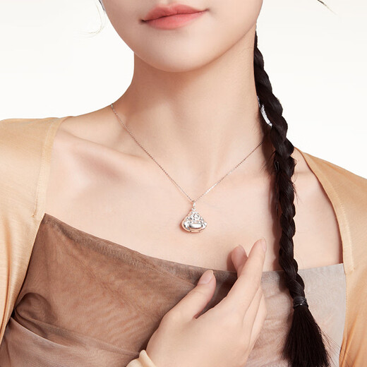 Saturday Blessing Maitreya Buddha Necklace Women's S999 Pure Silver Pendant Fashion Birthday Gift D0412338 Does Not Include Chain