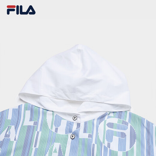 Fila Emerald Women's Woven Jacket 2025 Summer New Fashion Casual с капюшоном с капюшоном Full Print-za XL 175/92a/xl