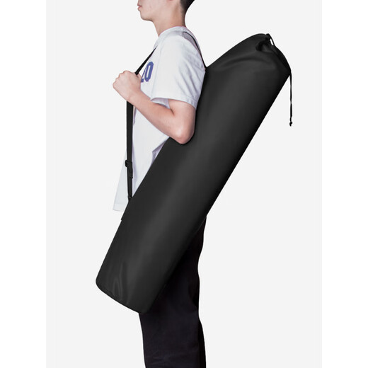 Er Jiagong Yoga Matten Aufbewahrungstasche Aufbewahrung Beutel großer Kapazität Frauen Fitness Foam Roll Deckbeutel Canvas Doppel Yogamatte Rucksack Schwarzer Durchmesser 18*High 80cm Riemen