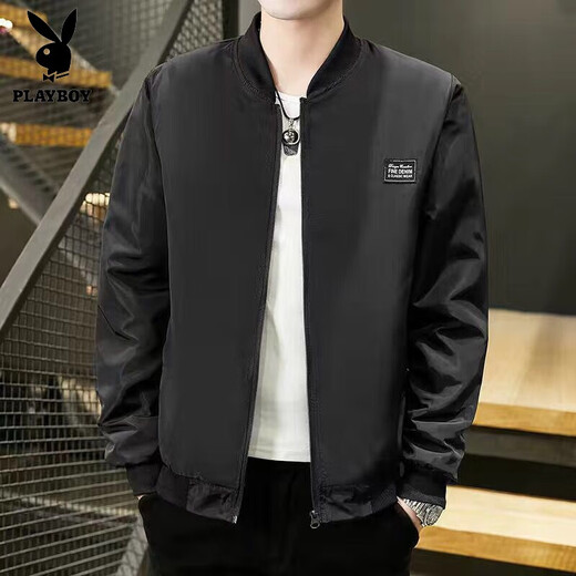 Playboy (PLAYBOY) 2025 Spring and Autumn New Jacket Jacket Men's Casual Outdoor Gown Stand Collar Trench Coat Simple Baseball Uniform Top 686 Jacket [Green] 2XL [Suggested 120-135Jin [Jin equals about 0.5 kg]]