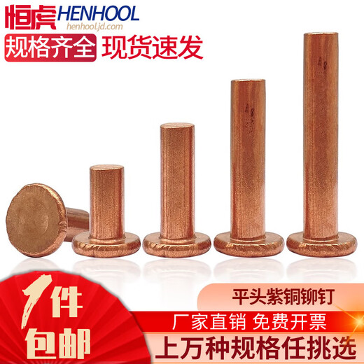 Henghu percussion type GB109 flat head copper rivet copper nail solid ding flat cap M1.5M2M2.5M3M4M5M6M8 1.5*3 (100 pieces)