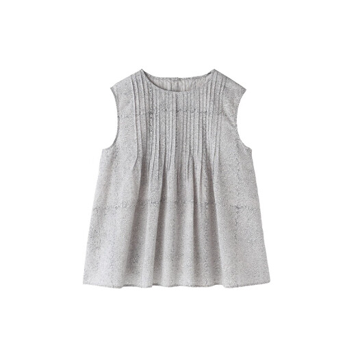 Impresión de madera de madera de Muji y camisa sin mangas teñidas para el chaleco para mujeres ropa de mujer de 25 años de algodón puro patrón de algodón puro XL (165/92a)