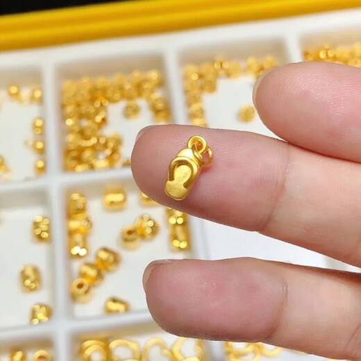 UDL gold slipper pendant 999 pure gold evil transport bead necklace cute small slipper pendant DIY small slipper accessories new style + gift box 0.09g