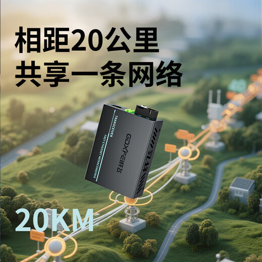 纤飞千兆光纤收发器一对千兆单模光纤收发器千兆多模双纤百兆光收发器一光4电8电光电转换器光纤对接器 百兆【1光2电+1光1电】25公里 (1对）