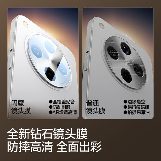 SmartDevil (SmartDevil) is suitable for oppofind x8ultra lens film OPPO mobile phone lens film AR transparent rear camera full coverage explosion-proof protective patch Diamond lens film 2 set