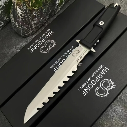 Italian Extreme Force baleinie fourche extérieure couteau droit tactique haute dureté n690 couteau en acier extérieur de survie portable couteau italien extreme fork balent [noir et blanc] 35 cm-greater que 60 [donner un k-shelf tactique]