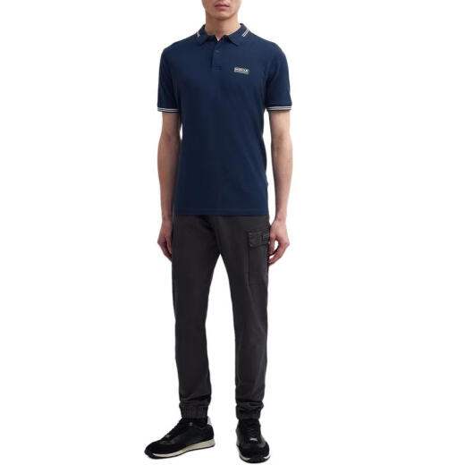 Barbour Luxury Ropa de lujo Camisa de polo de manga corta para hombres MML1381-NY39 Regalo de San Valentín chino Azul