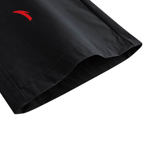 ANTA Trendy American Woven Casual Pants Men's 2025 New Loose Straight Pants Wide Leg Workwear Sports Pants Basic Black-4 L (Male 175)