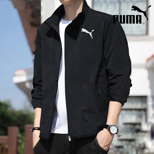 Puma (PUMA) Official Men's Jacket Autumn and Winter 25 New Woven Windproof Warm Running Sportswear Trendy Casual Jacket for Men Mainly Recommended Woven Quick-drying/Stand-up Collar/Inner Mesh Lining/Black Photo Refund 10 M/175/96A