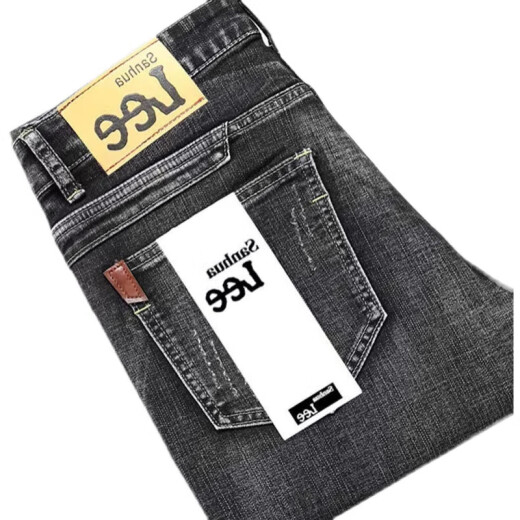 Lee DPRRE Summer Dünne Stretch Jeans -Männergeschäft losen losen locker lässiger Großgröße Hochtütig atmungsaktive kühle Herrenhosen 866 Blau (ein Stück) Bild ist Revers Mirror Display 32 (Taillenumfang 2,5 Fuß)