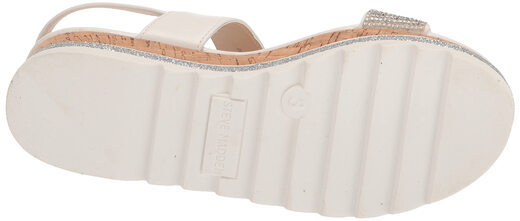 Steve Madden Girls' Trista Wedge Sandal, White, 4 Olds White 4 Olds