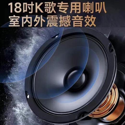 JBA outdoor high-power karaoke audio square dance with display screen video machine subwoofer live sound card school supermarket conference performance activities family KTV singing speaker 8821 upgraded 18-inch upgraded subwoofer + dual microphones