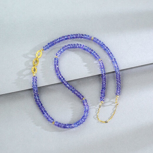 Fat Donglai quality tanzanite necklace 40+5 high-looking ethnic style white beaded necklace 2025 new style gift necklace for girls