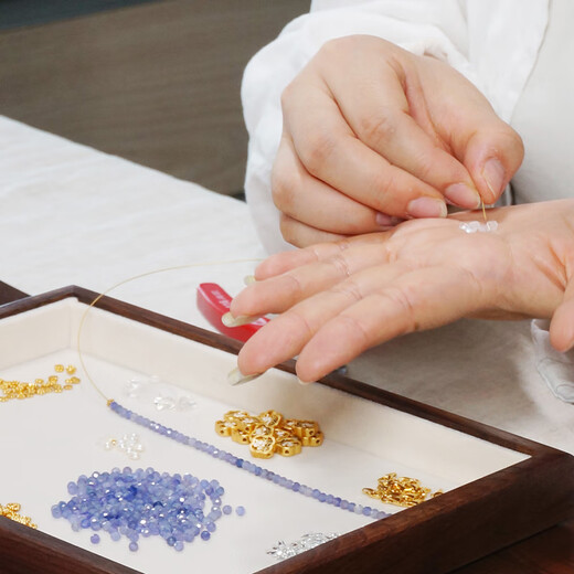 Junpo Tanya Original Phalaenopsis Natural Tanzanite Necklace Women's Clavicle Chain Niche High-end Jewelry Handmade Pendant Phalaenopsis Tanzanite Bracelet 15+6CM