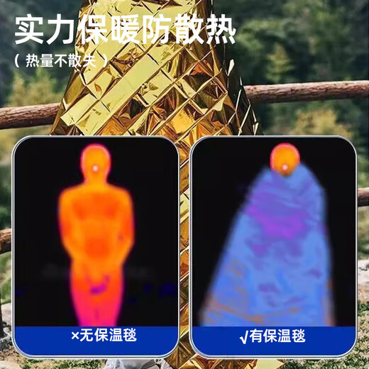 VMP outdoor emergency blanket, rescue blanket, earthquake portable survival blanket, aluminum film to prevent cold and hypothermia, thickened compressed insulation blanket, gold and silver double-sided