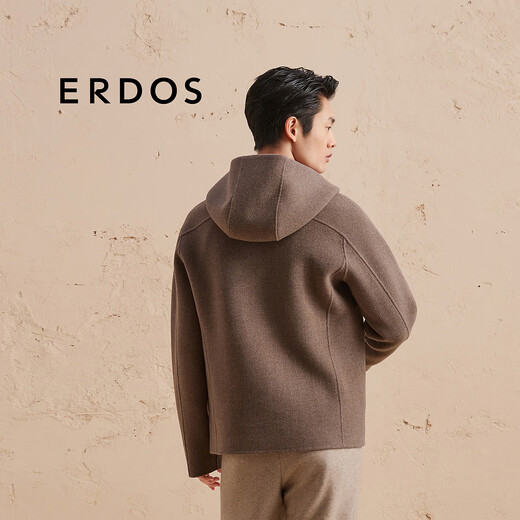 
ERDOS [Same Model of Malong] versatile non-dyeed semi-worn wool short wool men's hooded jacket jacket without dyeing wool XL 180/100A