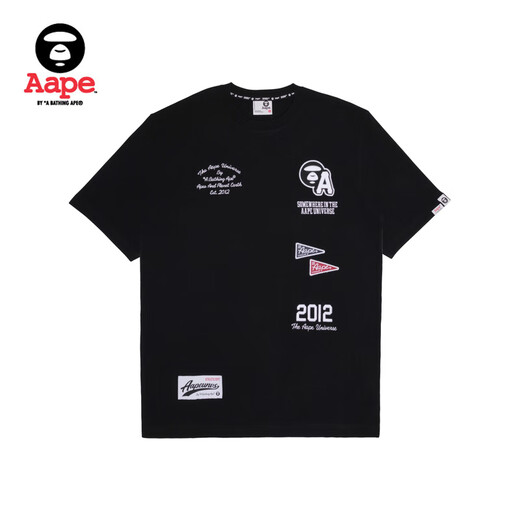 Aape Men's Clothing Spring, Automne, Automne, hiver, Summer Ape People Broidered Small Logo Letter Imprimed Trend American Short à manches