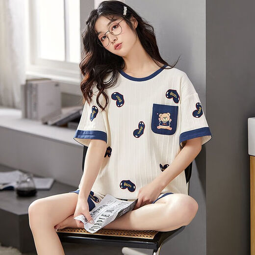 LEXI BEIYA Summer estilo coreano pijama lindo para el estilo delgado de mujeres para ropa para el hogar al aire libre 6630# 170 m [80-95Jin [Jin iguala 0.5 kg]]