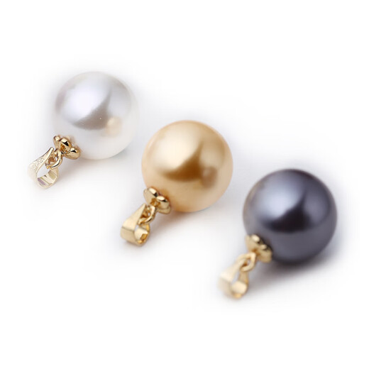 Bhiodha quality necklace single pearl pendant silver buckle plated with 18K gold natural shell beads single white silver holder 14-14mm