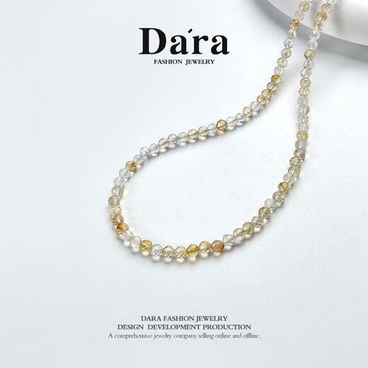 Dara birthstone gift s925 silver citrine tourmaline necklace women's fine chain clavicle chain birthday gift for girlfriend and wife