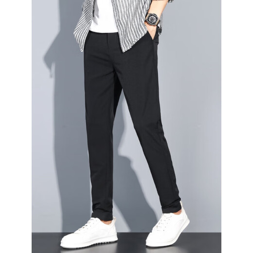 Mit reinem Yishion-Männern Frühling und Sommer Casual Hosen gerade schlanke Hosen koreanischer Stil trendige Herrenhosen 2025 neue schwarze lange Hosen Männer 9902-schwarz neun Punkt 28 zwei Fuß eins