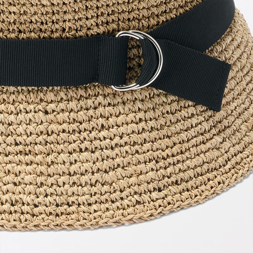 Sombrero de pescador plegable de Muji Palm Sombrero trenzado 25 Summer DBA57A5S Color original One Size 57-59