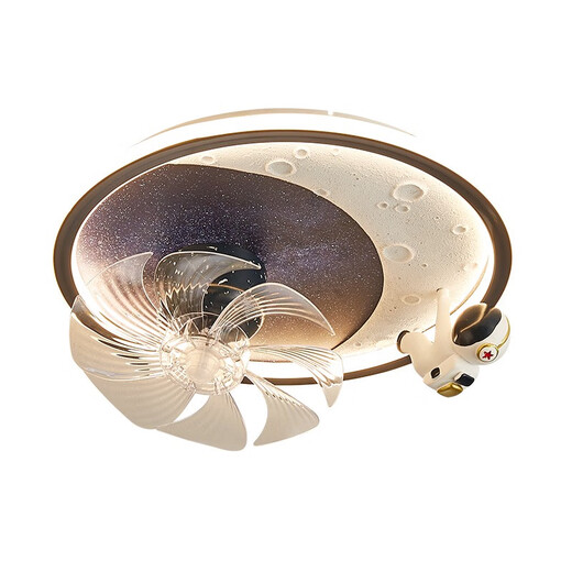 2025 new room fan lights for boys and girls bedrooms full spectrum astronaut unicorn 360-degree head shaking ceiling light 1W Astronaut 9195 fan light + offline intelligent language