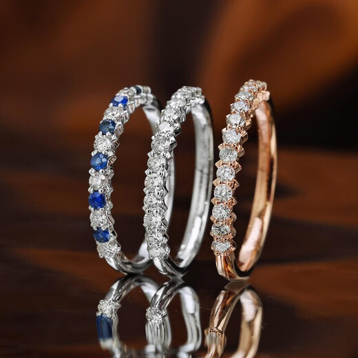 Peninsula Bear PENINSULA BEARwvv diamond ring 18K gold 33-point row diamond ring pair ring sapphire spacer ring platinum rose gold 18k white No. 13 (sapphire spaced with white diamonds) color FG