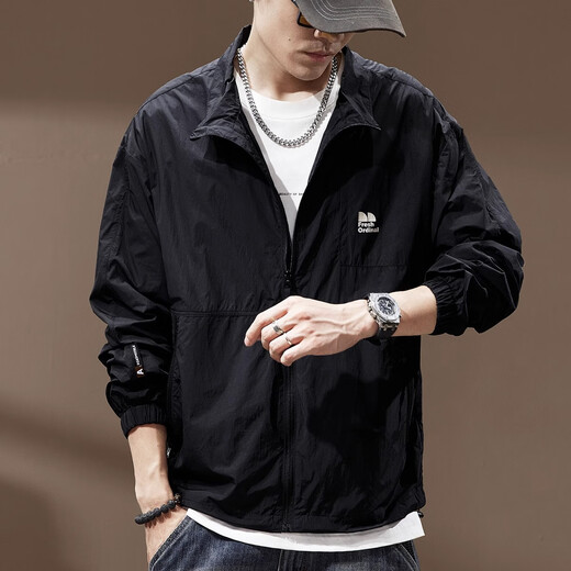 JEEP SPIRIT Jeep sun protection clothing men's summer new outdoor quick-drying jacket fishing breathable anti-UV cool feeling sun protection clothing black 3XL