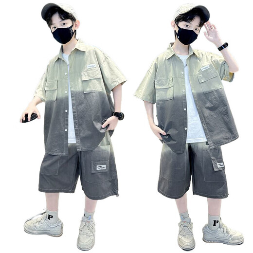 Hualin Fashion Boys Vêtements d'été 2025 chemise à manches courtes beau style k681-léger costume 150 hauteur recommandée d'environ 145 cm