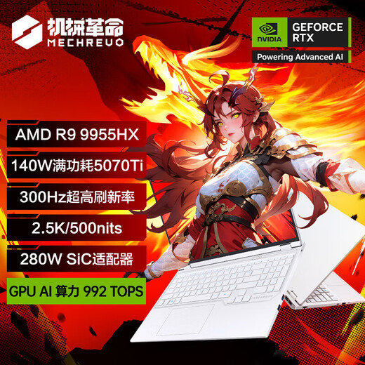 机械革命（MECHREVO）蛟龙16Pro 【国家补贴20%】2025新品游戏本满血5070Ti 锐龙R9-9955HX电竞设计学生笔记本电脑 R9-9955HX/5070Ti/300Hz 白色 32
