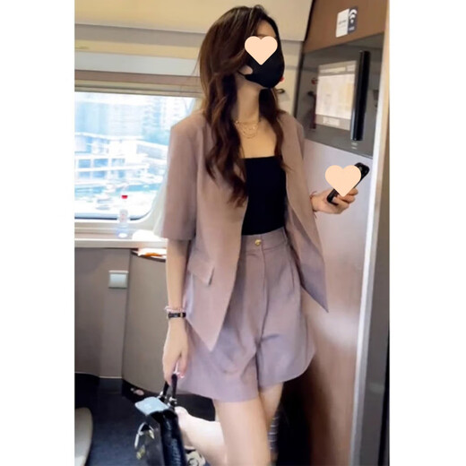 荣西图（RONGXITU）2694人收藏紫色西服套装女2025夏季新款小个子高端上档次抖音 紫色 M 【建议100-115】