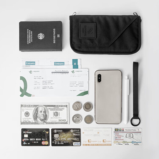 m square【新品】防盗刷护照夹机票证件收纳包随身包RFID出国旅行出差防水 防盗刷护照夹卡其色