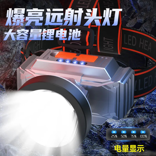 TLXT Japan importiert qualitativ hochwertige LED-Scheinwerfer mit starken leichten langfristigen wiederaufladbaren, wasserdichten, superhellen Kopffischern Huangguang [Super Bright 5900W] Elektrisches Display/Standby 699
