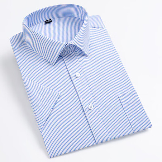 Jinlilai Herren kurzärmeliges Hemd 2025 Sommer mittleren Alters im mittleren Alter lässige vielseitige und atmungsaktive Baumwoll-Professionelle Arbeitshirt DX6623 38