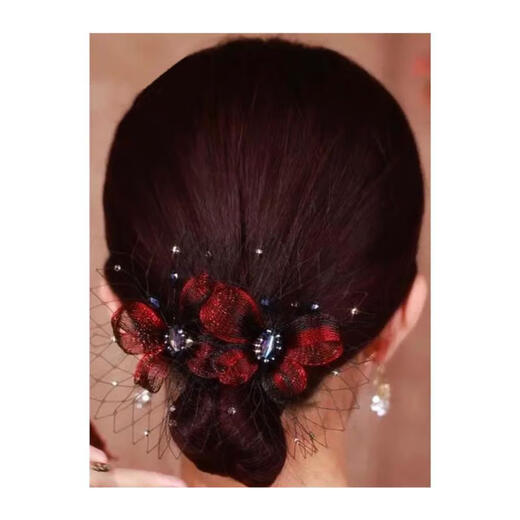 Fujiuxi's mother-in-law's hair headband, her mother's wedding banquet, wedding cheongsam hair accessories, spring clip, ponytail clip, mother's style hairpin, purple