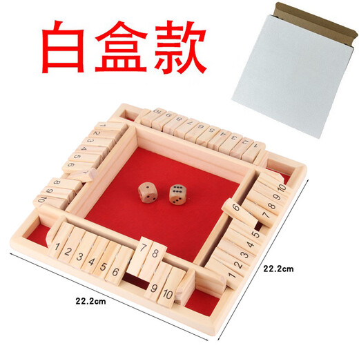 Close Box Numéro Master Flop Children's's Toys Game de conseil à quatre côtés Game à boire des accessoires Party Funning Fournitage Color Modèle <Deux dés Pure Numbers>