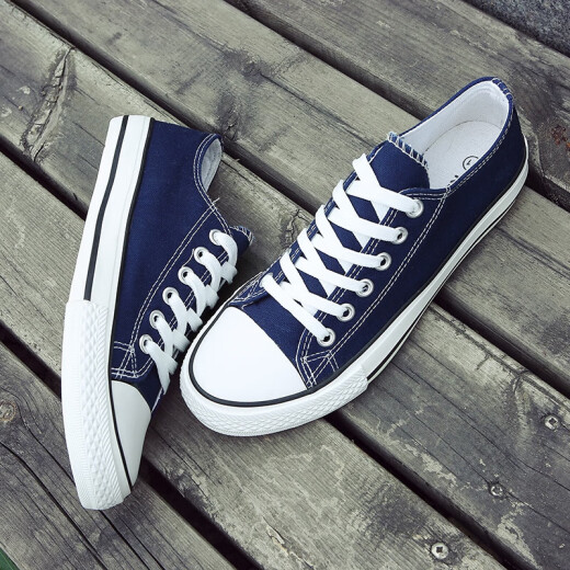 
European Pastoral couple canvas shoes for men 2025 summer new low top casual sports shoes for men trendy and versatile (PJ) 6621 blue 38