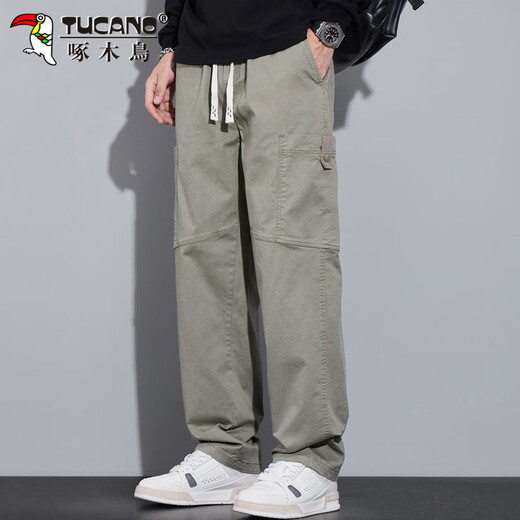 Pantalon de pic (Tucano) pour un pantalon décontracté d'été masculin pour les salopettes américaines haut de gamme pour hommes pantalons polyvalents en vrac vert clair xl