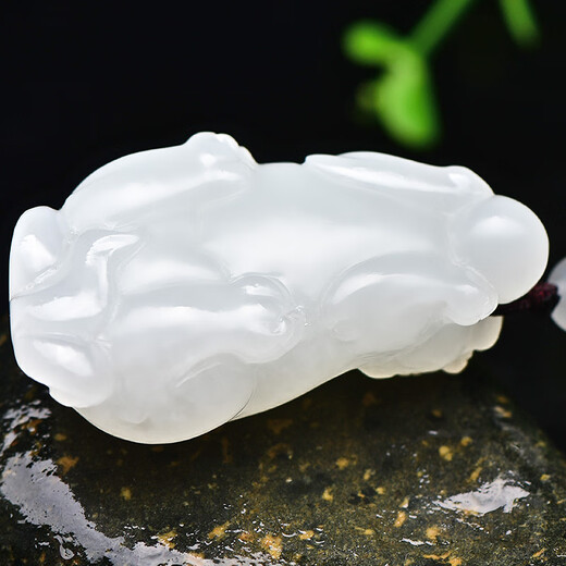 Peut être demandé, Hetian Jade Pixiu Pendant, style masculin, Green Jade Fine Material Pixiu Hetian Jade Pendant, Jade Pendant, Mutton Fat White Jade M9766Z