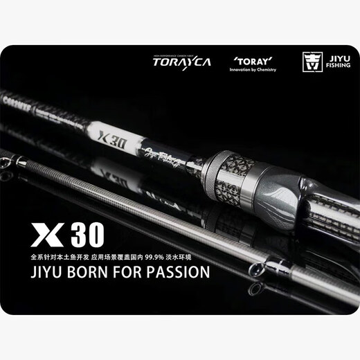 吉渔【官方直销】X30路亚竿碳素枪柄直柄远投虫竿快调轻量高强度 682m C 枪柄2.03m(野钓深水轻障