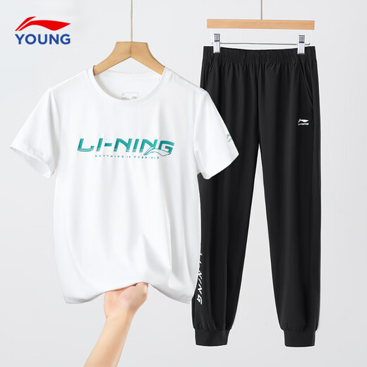 Li Ning children's T-shirt quick-drying boys and girls 25 years new summer bottoming shirt top loose half-sleeved short-sleeved quick-drying T+ sunscreen quick-drying pants 140