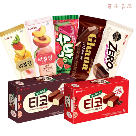 Lotte Corea Combinación de helado importado Helado de chocolate Fruit helado Mini helado de durazno Mini chocolate 2 cajas (684g)