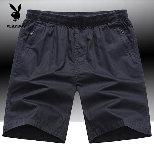 花花公子（PLAYBOY）短裤男夏季宽松大码五分裤纯 棉马裤中年居家大裤衩沙滩裤时尚 HHGZ/9224军绿色 2XL 体重160-180斤