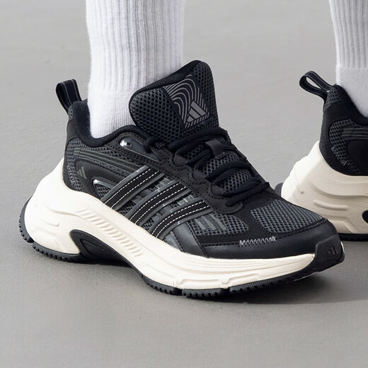 阿迪达斯 （adidas）男女运动鞋轻便耐磨休闲老爹鞋透气缓震跑步鞋  黑 42 