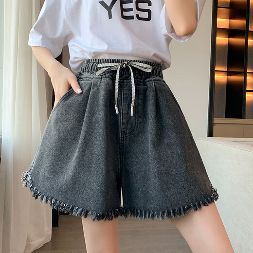 Zhang Fanyu A-Line High-Waist Denim Shorts pour femmes en été slim slim shorts pour les étudiants et les vêtements pour femmes de taille plus.