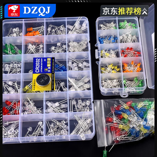 3MM/5MM light emitting diode package LED light component package red, green, orange, yellow, blue, white mist, 60 pcs bag, 5mm lamp beads, 3 colors